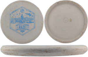 Used Infinite Discs Raze R-Blend. White with Light Blue Stamp, 175g, 7