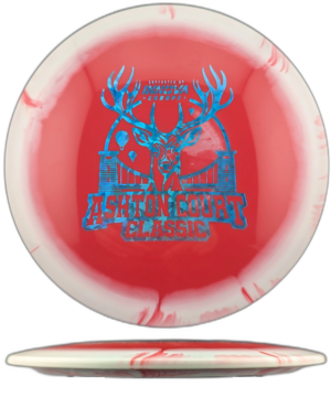 Innova Firebird Halo Star Ashton Court Classic. Red with White and Red Swirly Halo and Blue Shattered Stamp, 173-5g