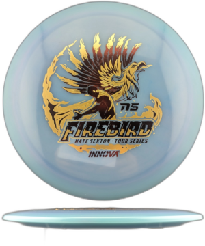 Innova Firebird Proto Glow Champion 2026 Tour Series (Nate Sexton). Pale Blue with Gold and Red Stamp, 173-5g