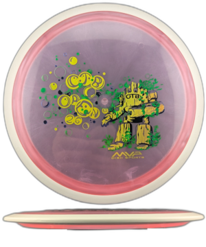 MVP Disc Sports Tesla Proton (OTB Open Edition). Pink with Gold, Green and Blue Stamp, 174g