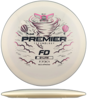 Discmania FD Q-Line (Discmania Challenge Fundraiser). White with Pink and Black Stamp, 167g (26092)