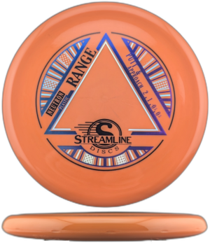 Streamline Discs Range Neutron. Orange with Turquoise and Purple Stamp, 175g