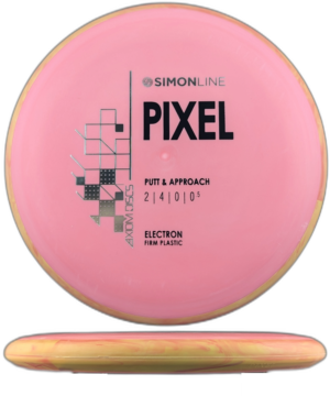 Axiom Discs Pixel Electron (Firm). Peach with Yellow and Red Swirly Rim, 171g