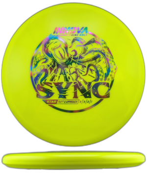 Innova Sync Star. Chartreuse with Rainbow Stamp, 173-5g