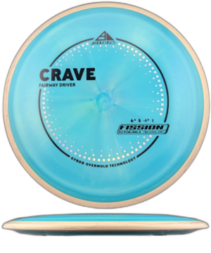 Axiom Discs Crave Fission. Light Blue Swirls with White and Grey Swirly Rim, 156g