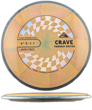 Axiom Discs Crave Cosmic Neutron. Orange and Green Burst with Black and Turquoise Swirly Rim, 175g