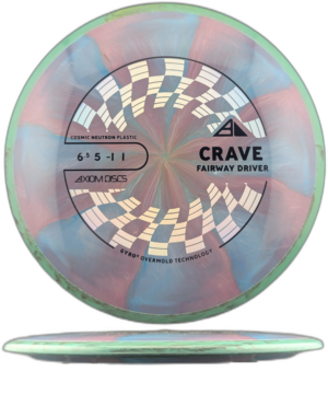 Axiom Discs Crave Cosmic Neutron. Purple, Pink and Blue Burst with Teal and Black Swirly Rim, 175g